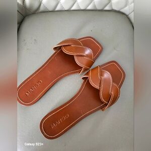 Mango Leather Slides